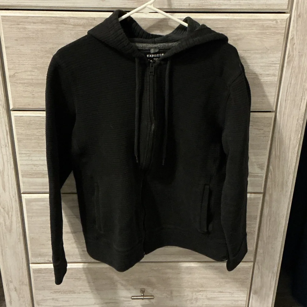 Express Men's Black Zip-Up Sweater - Picture 1 of 2